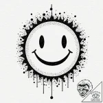 Glitching smiley face emoticon, tattoo sketch… – tattoo sketch (№1753399589_0, 24.07.2025 23:26) — tattoovalue.net