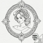 Symbol of a goddess (e.g., venus’s mirror, di… – tattoo sketch (№1753399992_0, 24.07.2025 23:33) — tattoovalue.net