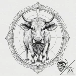 A classic bell on a cow, rural,, concept art… – tattoo sketch (№1753400206_0, 24.07.2025 23:36) — tattoovalue.net