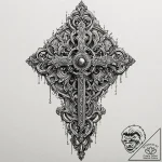 Crumbling key unlocking ancient door, tattoo… – tattoo sketch (№1753400819_0, 24.07.2025 23:46) — tattoovalue.net
