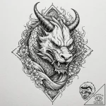 Butcher’s diagram of a bull, divided into cut… – tattoo sketch (№1753401635_0, 25.07.2025 00:00) — tattoovalue.net
