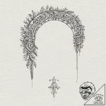 Bone arch with runic carvings, tattoo drawing… – tattoo sketch (№1753401839_0, 25.07.2025 00:03) — tattoovalue.net
