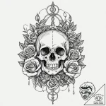 Bell jar containing a miniature, dying galaxy… – tattoo sketch (№1753402043_0, 25.07.2025 00:07) — tattoovalue.net