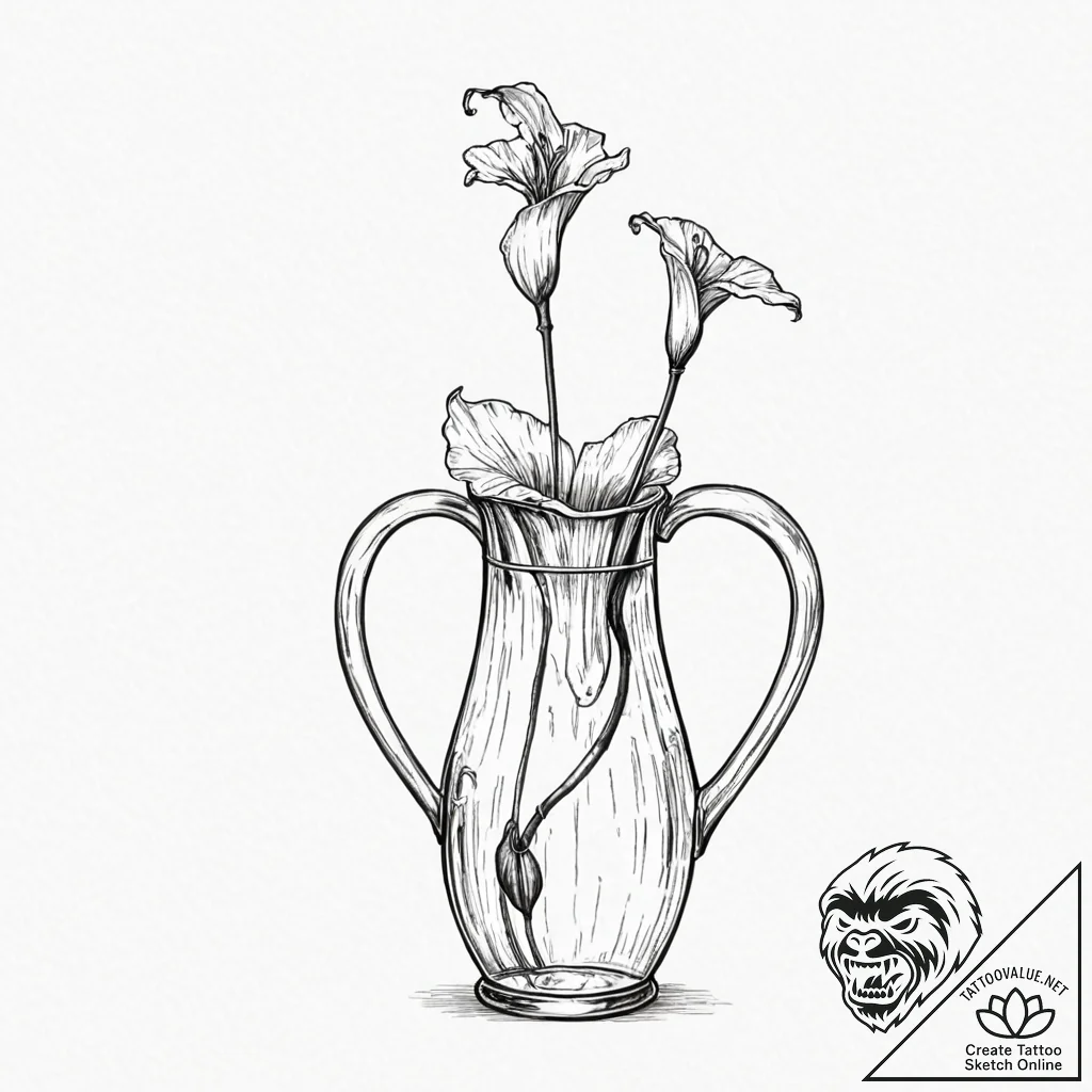 Pitcher plant - tattoo sketch (№1753402247_0, 25.07.2025 00:10) — tattoovalue.net