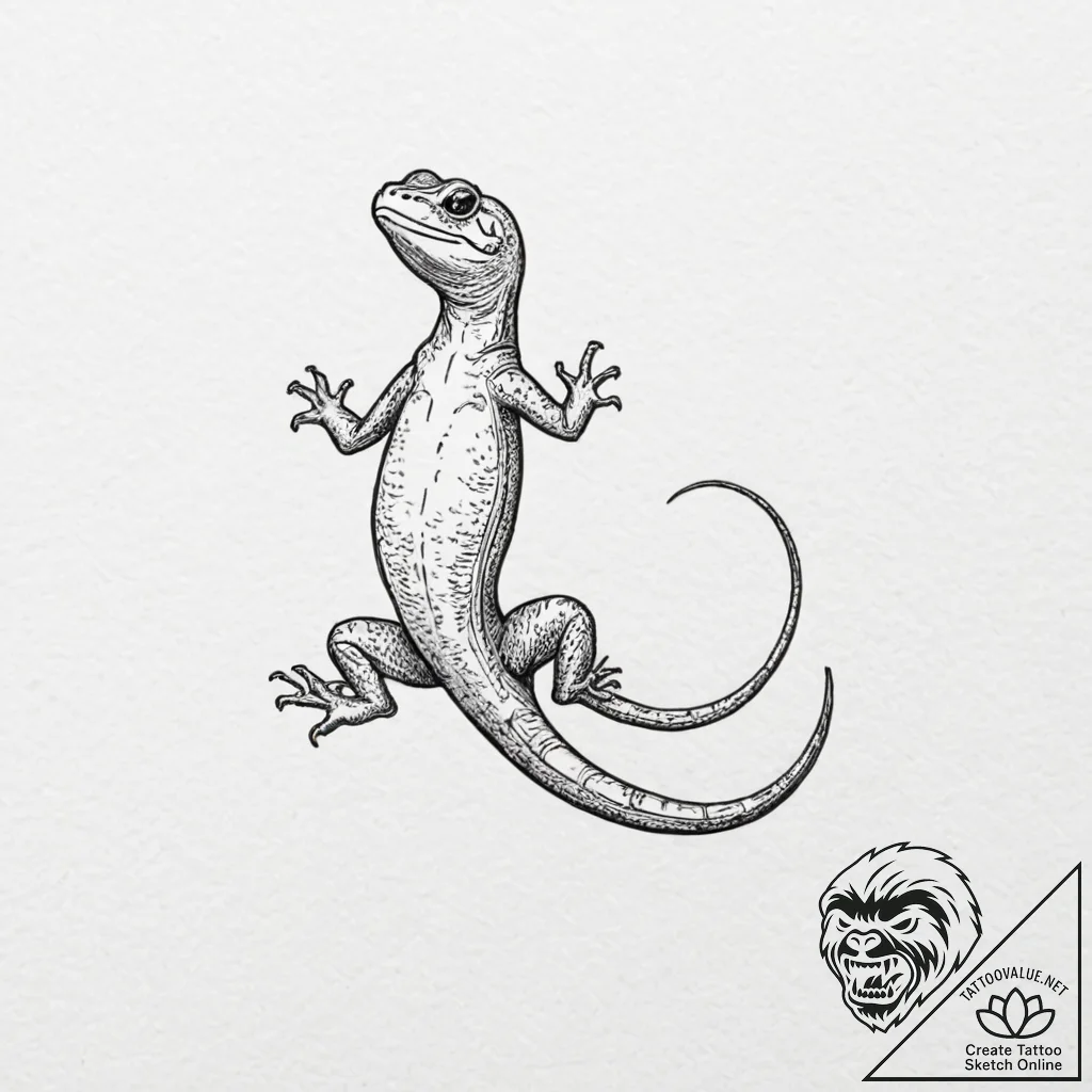 Salamander - tattoo sketch (№1753402654_0, 25.07.2025 00:17) — tattoovalue.net