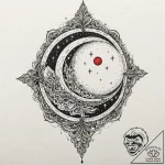 Silver leaf beneath spectral moon, tattoo ske… – tattoo sketch (№1753403872_0, 25.07.2025 00:37) — tattoovalue.net