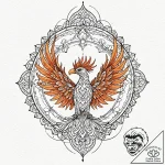 Phoenix rising from ashes (already there, but… – tattoo sketch (№1753404671_0, 25.07.2025 00:51) — tattoovalue.net