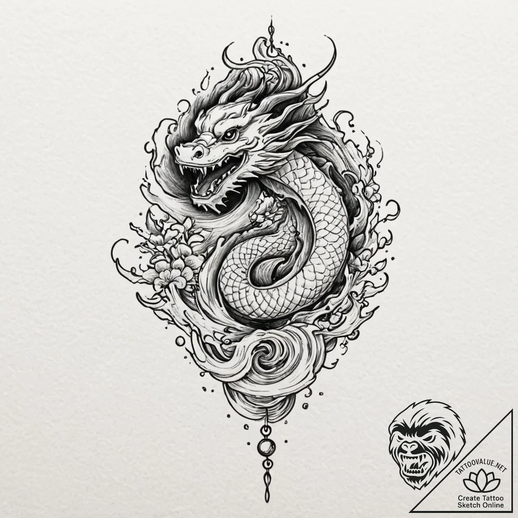Spirit lantern flickering in void, tattoo dra... - tattoo sketch (№1753405067_0, 25.07.2025 00:57) — tattoovalue.net