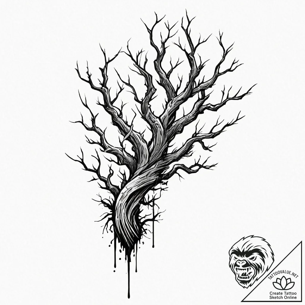Priestр р†р вђљрівђћсћs staff wrapped in root... - tattoo sketch (№1753406258_0, 25.07.2025 01:17) — tattoovalue.net