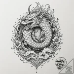 Iron relic crowned with bone, ink illustratio… – tattoo sketch (№1753407055_0, 25.07.2025 01:30) — tattoovalue.net