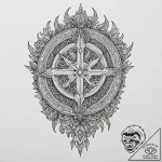 Plate armor cracked with runes, artistic tatt… – tattoo sketch (№1753407658_0, 25.07.2025 01:40) — tattoovalue.net