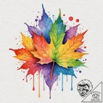 Maple, tattoo line art, vibrant colors, full… – tattoo sketch (№1753408066_0, 25.07.2025 01:47) — tattoovalue.net