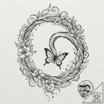 Astral butterfly flying through void, ink ill… – tattoo sketch (№1753408882_0, 25.07.2025 02:01) — tattoovalue.net