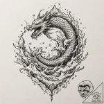 Vortex beneath shattered spire, concept art f… – tattoo sketch (№1753410316_0, 25.07.2025 02:25) — tattoovalue.net