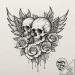 Jagged wings tearing through mist, concept ar… – tattoo sketch (№1753412981_0, 25.07.2025 03:09) — tattoovalue.net