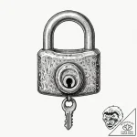 Key turning within bone lock, ink illustratio… – tattoo sketch (№1753413187_0, 25.07.2025 03:13) — tattoovalue.net