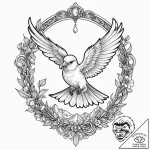 A whimsical bird in hand in flight, hopeful,,… – tattoo sketch (№1753413391_0, 25.07.2025 03:16) — tattoovalue.net