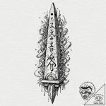 Obelisk covered in both ancient hieroglyphs a… – tattoo sketch (№1753414415_0, 25.07.2025 03:33) — tattoovalue.net