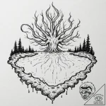 Eldritch horror visible only in the reflectio… – tattoo sketch (№1753414619_0, 25.07.2025 03:36) — tattoovalue.net