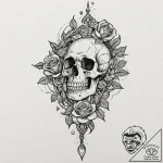 Javelin (the weapon) in mid-flight, trailing… – tattoo sketch (№1753415845_0, 25.07.2025 03:57) — tattoovalue.net
