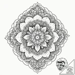 Blood blossom blooming in darkness, ink illus… – tattoo sketch (№1753416462_0, 25.07.2025 04:07) — tattoovalue.net