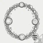 Outer ring of shattered moons, tattoo line ar… – tattoo sketch (№1753416873_0, 25.07.2025 04:14) — tattoovalue.net
