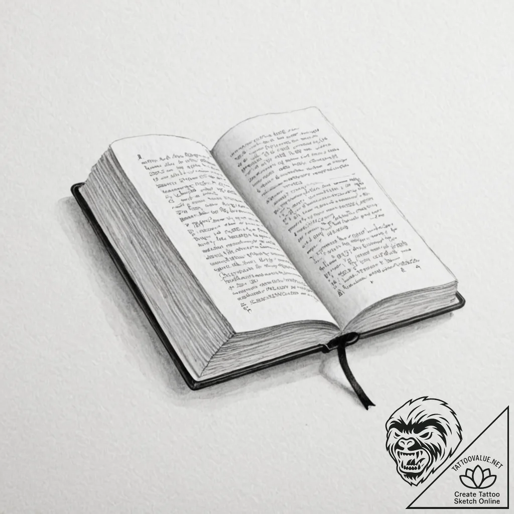 Book - tattoo sketch (№1753417076_0, 25.07.2025 04:17) — tattoovalue.net