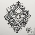 A detailed broken spectacles, sight,, tattoo… – tattoo sketch (№1753418716_0, 25.07.2025 04:45) — tattoovalue.net