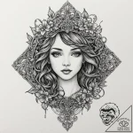 A, tattoo drawing outline, black and white sk… – tattoo sketch (№1753420762_0, 25.07.2025 05:19) — tattoovalue.net