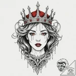 Razor-edged crown devouring light, concept ar… – tattoo sketch (№1753420969_0, 25.07.2025 05:22) — tattoovalue.net