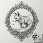 Angelic fox curled on cloud, tattoo sketch de… – tattoo sketch (№1753421787_0, 25.07.2025 05:36) — tattoovalue.net