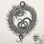 Black root serpent coiling upwards, tattoo fl… – tattoo sketch (№1753422402_0, 25.07.2025 05:46) — tattoovalue.net
