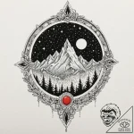 Frozen crown beneath spectral moon, artistic… – tattoo sketch (№1753422809_0, 25.07.2025 05:53) — tattoovalue.net