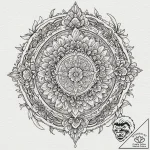 Graven blade beneath celestial bloom, tattoo… – tattoo sketch (№1753423221_0, 25.07.2025 06:00) — tattoovalue.net