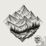 Mountain peak you have climbed, tattoo line a… – tattoo sketch (№1753423423_0, 25.07.2025 06:03) — tattoovalue.net