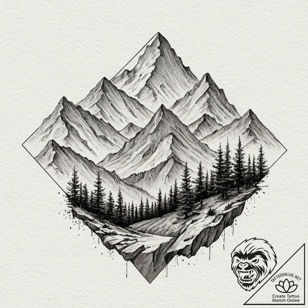 Mountain peak you have climbed, tattoo line a... - tattoo sketch (№1753423423_0, 25.07.2025 06:03) — tattoovalue.net
