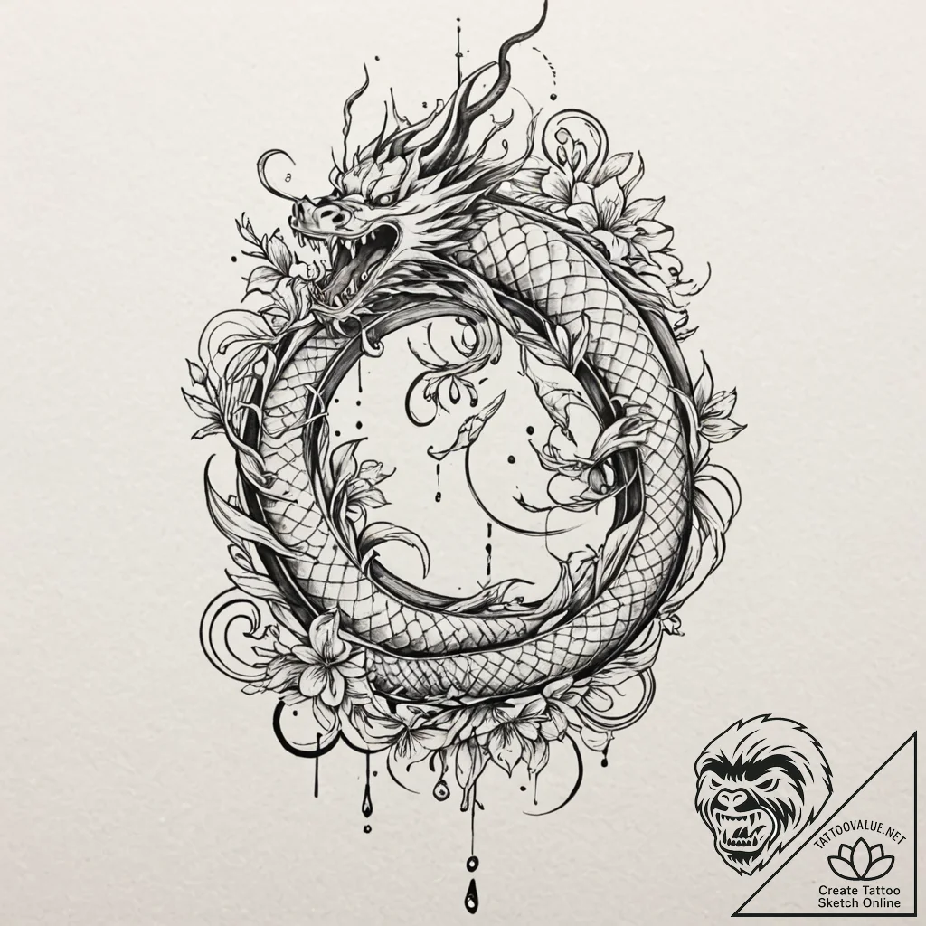 Mirror serpent through shattered glass, tatto... - tattoo sketch (№1753424655_0, 25.07.2025 06:24) — tattoovalue.net