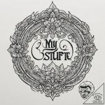 Folder icon from a computer, labeled ‘my stuf… – tattoo sketch (№1753425885_0, 25.07.2025 06:44) — tattoovalue.net