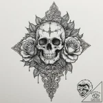 Frosted relic spiraling in mist, tattoo line… – tattoo sketch (№1753426497_0, 25.07.2025 06:54) — tattoovalue.net