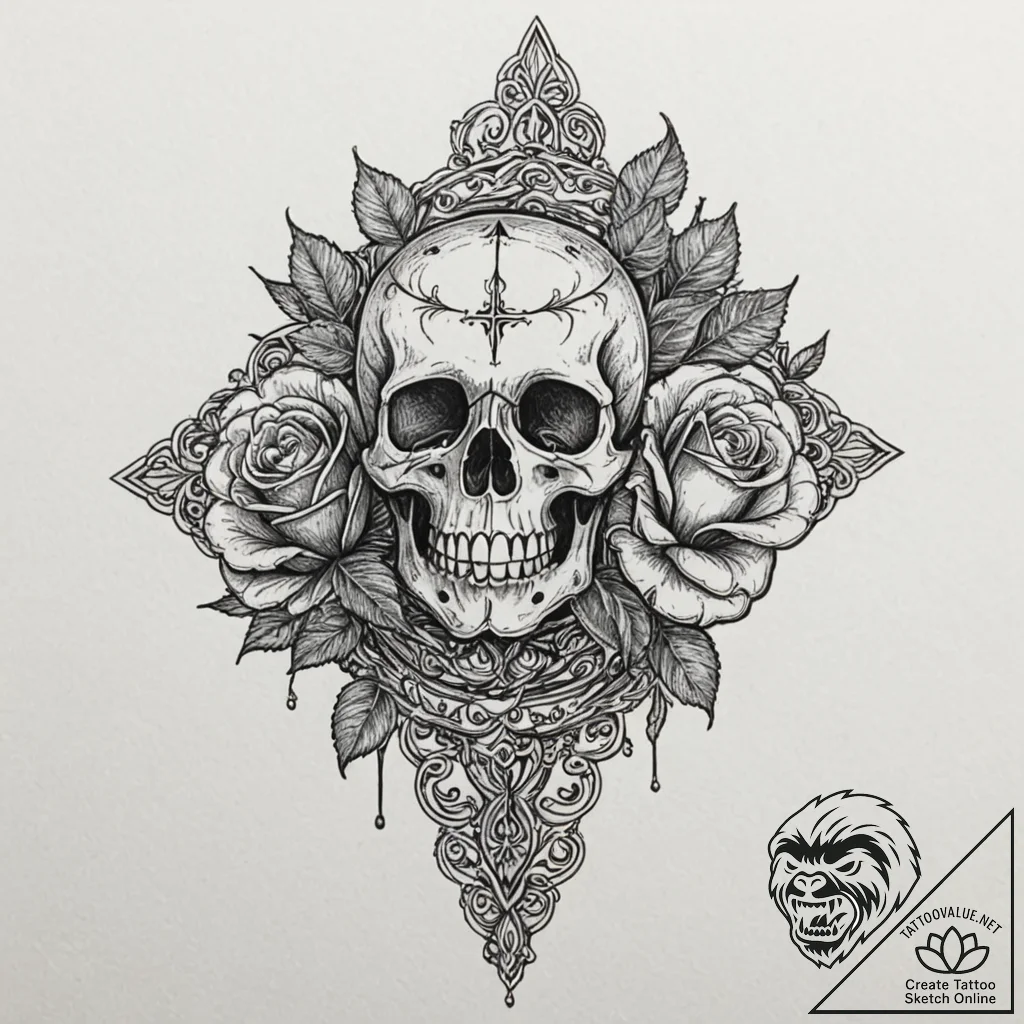 Frosted relic spiraling in mist, tattoo line... - tattoo sketch (№1753426497_0, 25.07.2025 06:54) — tattoovalue.net