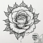 Clawed rose blooming from stone, tattoo sketc… – tattoo sketch (№1753426702_0, 25.07.2025 06:58) — tattoovalue.net