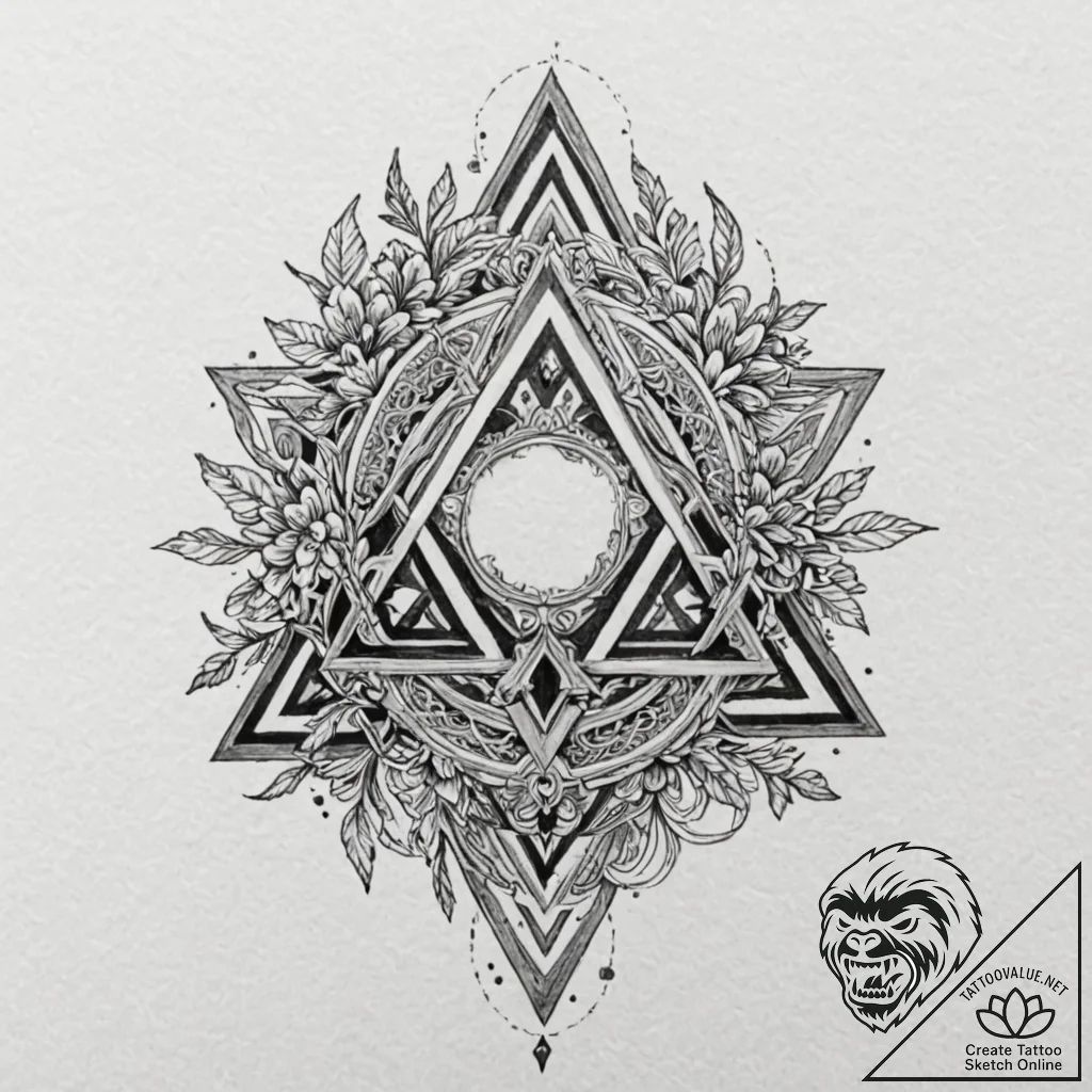 The triforce (from the legend of zelda), tatt... - tattoo sketch (№1753427317_0, 25.07.2025 07:08) — tattoovalue.net