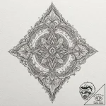 Ice veil hiding ancient blade, tattoo line ar… – tattoo sketch (№1753428341_0, 25.07.2025 07:25) — tattoovalue.net