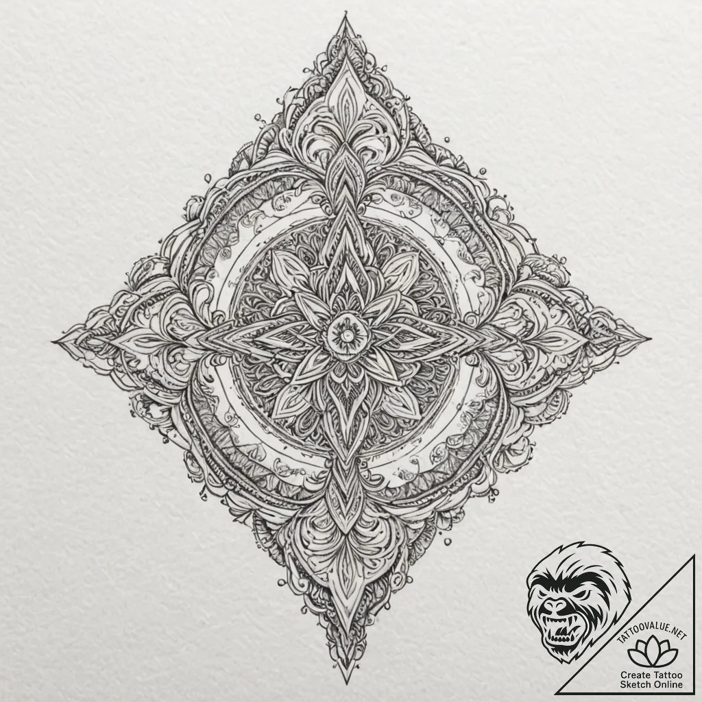 Ice veil hiding ancient blade, tattoo line ar... - tattoo sketch (№1753428341_0, 25.07.2025 07:25) — tattoovalue.net