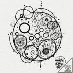 A whimsical bubble in a microscope, magnified… – tattoo sketch (№1753428750_0, 25.07.2025 07:32) — tattoovalue.net