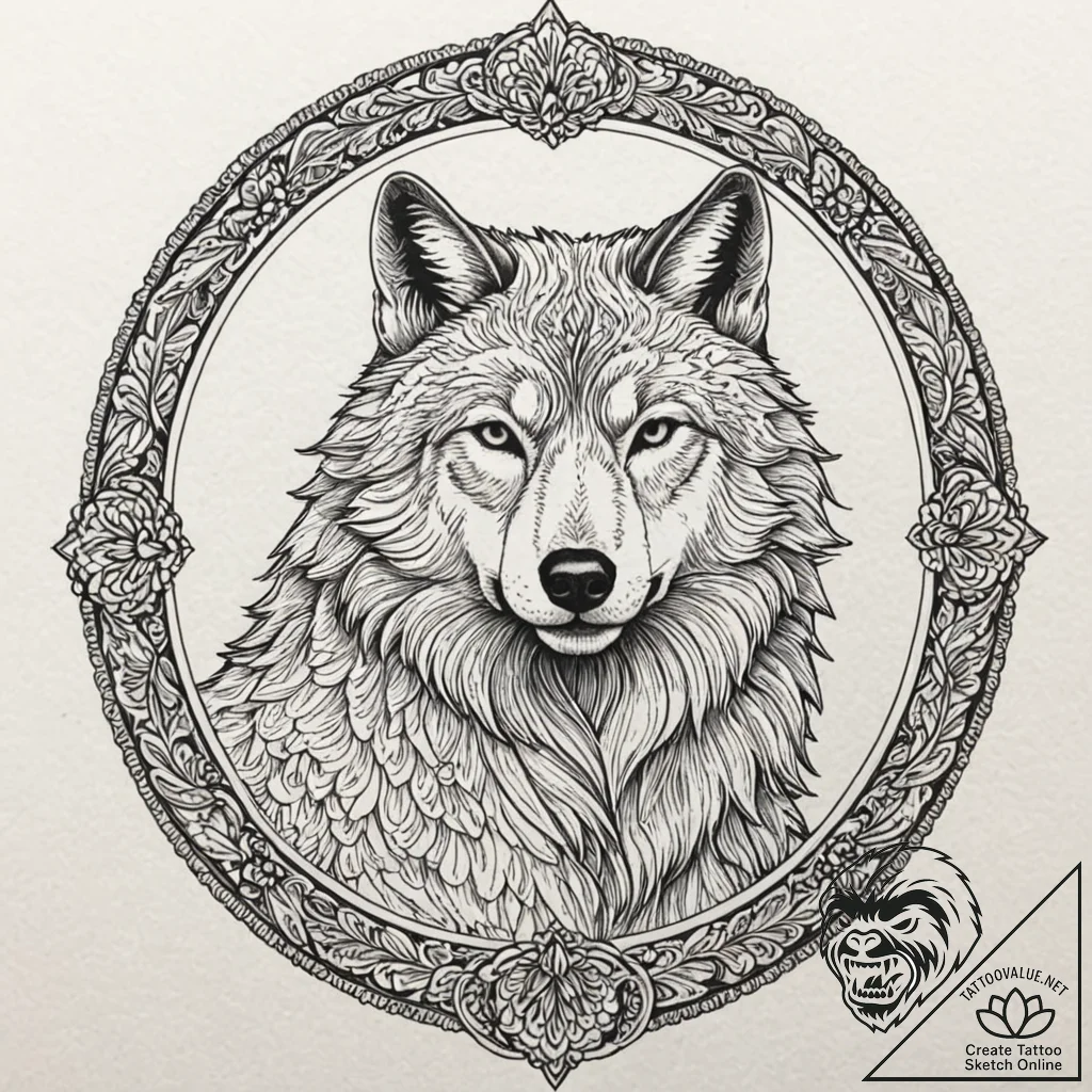 Shadow of a wolf cast by a sheep, artistic ta... - tattoo sketch (№1753428987_0, 25.07.2025 07:36) — tattoovalue.net