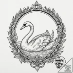 Swan, artistic tattoo sketch, black outline o… – tattoo sketch (№1753429419_0, 25.07.2025 07:43) — tattoovalue.net