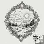 Opal path beneath spectral clouds, tattoo lin… – tattoo sketch (№1753430456_0, 25.07.2025 08:00) — tattoovalue.net
