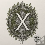 Rune-etched stone beneath moss, tattoo line a… – tattoo sketch (№1753430666_0, 25.07.2025 08:04) — tattoovalue.net