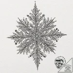 Snowflake under a microscope, ink illustratio… – tattoo sketch (№1753431067_0, 25.07.2025 08:11) — tattoovalue.net